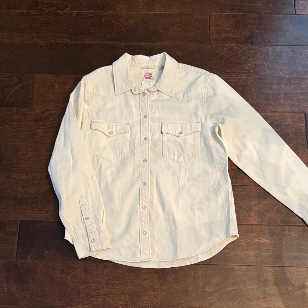 Levi’s White (Ecru) Western Long Sleeve Snap-Up Shirt - Picture 10 of 11